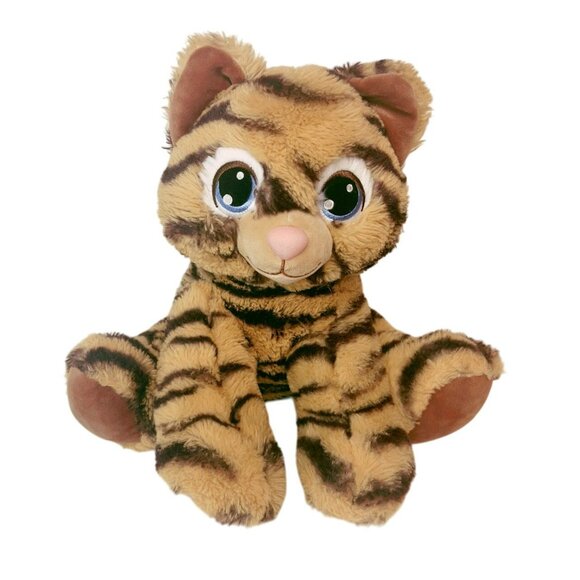 Build A Bear Striped Tiger Cub Plush Orange Blue Eyes BAB Retired 2016 - Picture 1 of 6